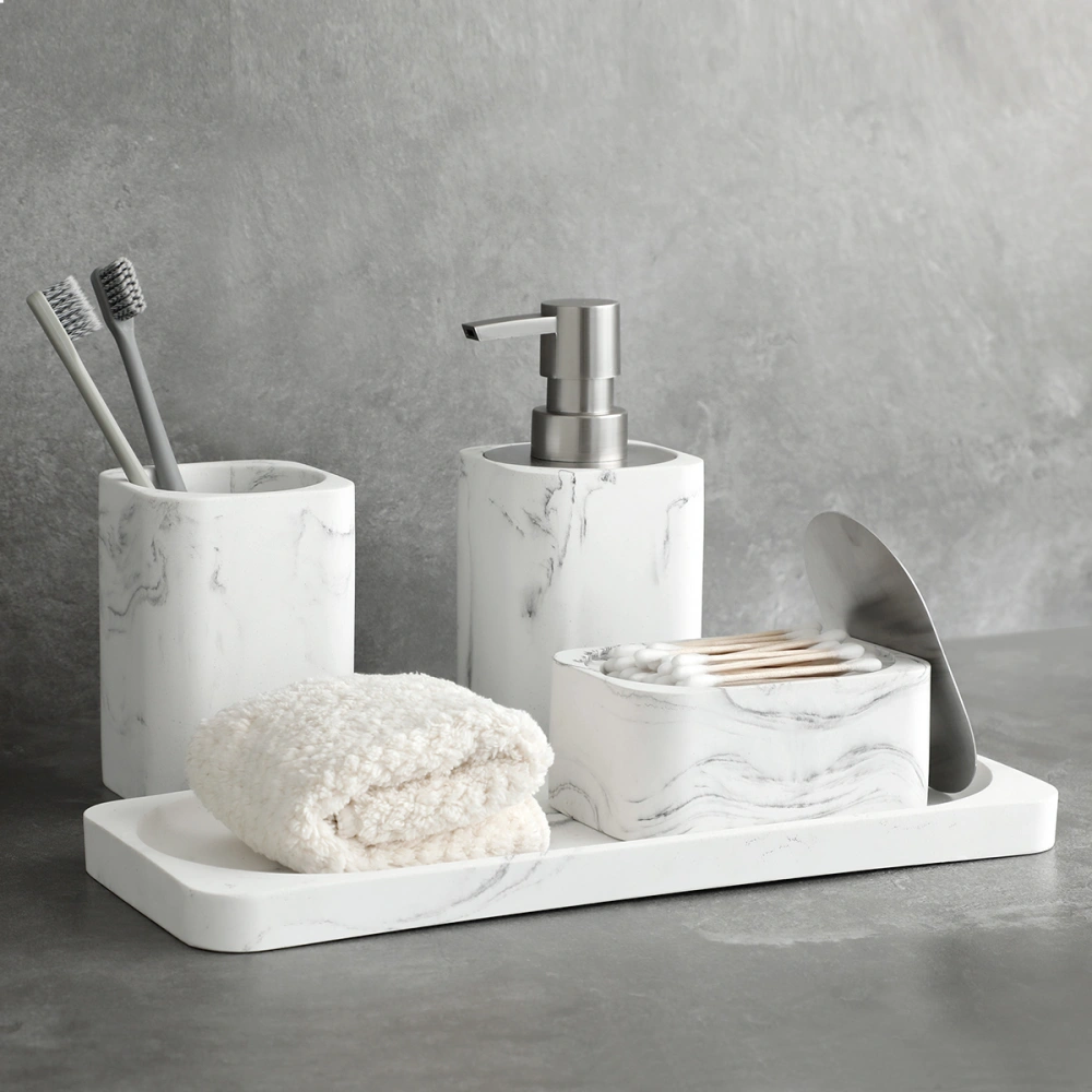 Nordic Style Resin Marble Bathroom Four-piece Set