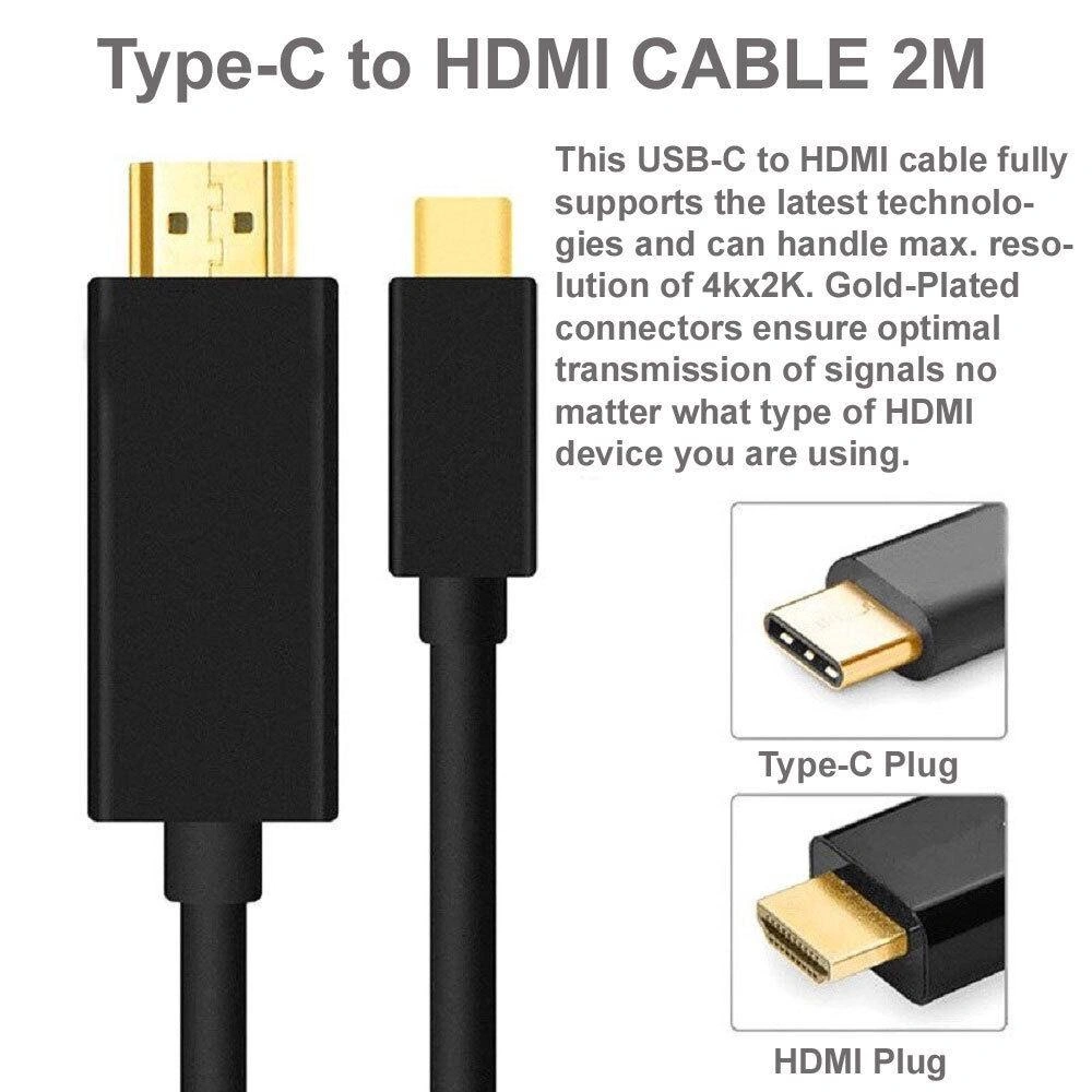 USB-C 3.1 Type C to HDMI TV HDTV Cable for Samsung Galaxy S8 Note 8 MacBook Pro
    