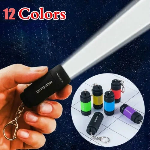 Multifunction Mini LED Light USB Rechargeable Flashlight Lamp Pocket Keychain Torch Waterproof