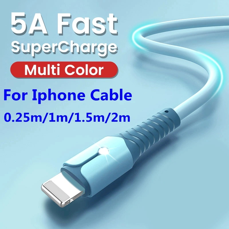 Liquid Silicone Fast Charging Cable for iPhone  14 13 13 Mini 12 Pro Max X XR 11 XS 8 7 6s 5 Se USB Data Cable Charging Cords
    