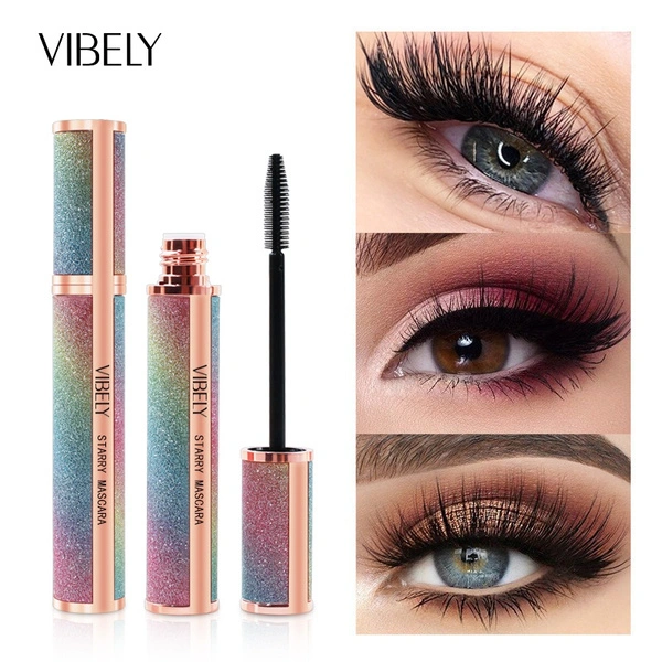 Vibely NEW 4D Silk Fiber Lash Mascara Waterproof Mascara for Eyelash Extension Black Thick Eye Lashes Curler Cosmetic