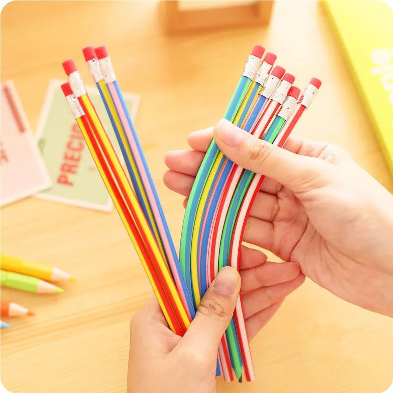 6pc Random Color Bendable and Folding Soft Pencils Fantastic Soft Pencil Magic Non-broken Writing Pen