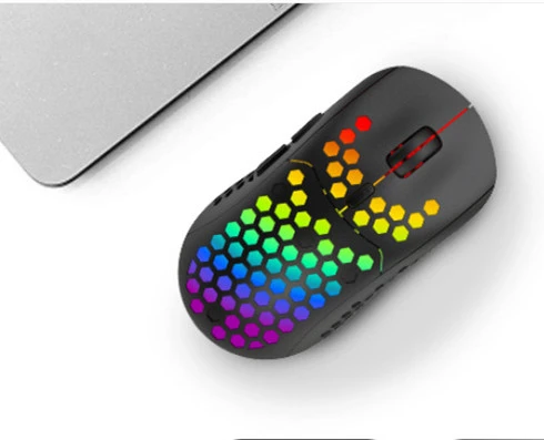 Wireless Hollow Game Mute Mouse TYPE-C Interface RGB Lamp Effect Desktop Computers And Laptop Pass