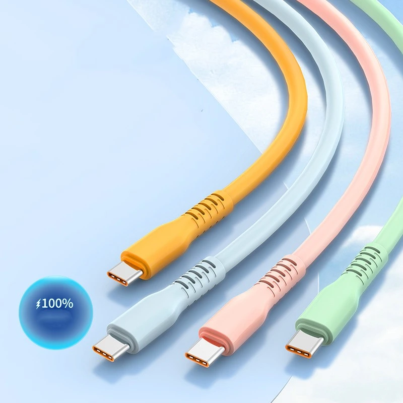 Liquid Silicone 66W Super Fast Charge Macarons Data Cable