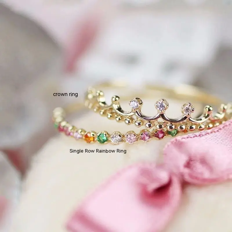 Sterling Silver Crown Ring Special-interest Design Fashion All-matching