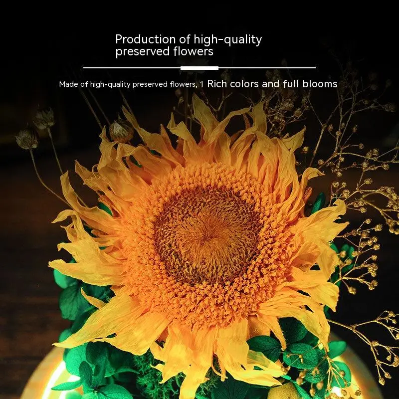 Creative Sunflower Preserved Fresh Flower Light Decoration Gift Box