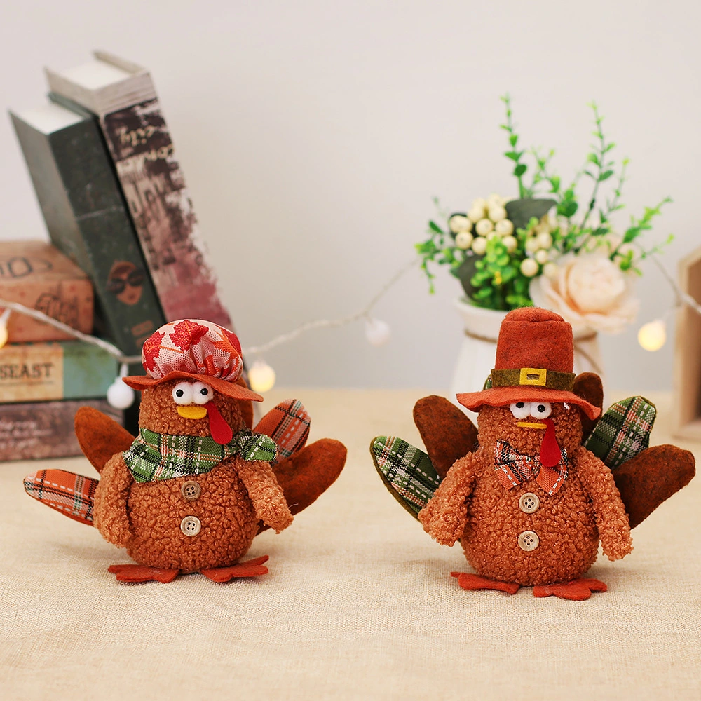 Thanksgiving Scene Decorations Light-emitting Turkey With Tail Doll Ornaments Kindergarten Gifts