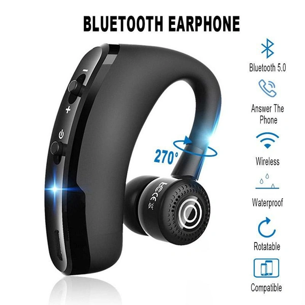 Wireless Bluetooth Business Headphones With Mic Voice Control Handsfree Earphone Stereo Noise Cancellation Earhook Bluetooth Headset For Smart Phone