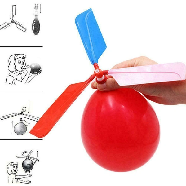 5 Pcs Air Balloon Helicopter Toy Funny Balloon Outdoor Helicopter Flying Toy Birthday Party Children's Day Gift