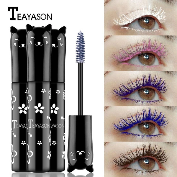 TEAYASON color Mascara, blue, purple, pink, white, purple, sapphire, blue and brown mascara watermark proof is not easy to smudge.