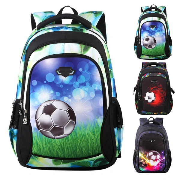 Football Print School Backpacks for Girls Boys Elementary School Bags Bookbag