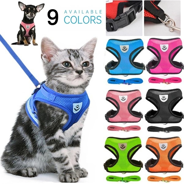 S-XL Fashion Pet Harness and Leash Set Cat and Dog Walking Soft Mesh Breathable Adjustable Vest for Kitten Puppy Dog Leash Chest Strap Pet Supplies Size