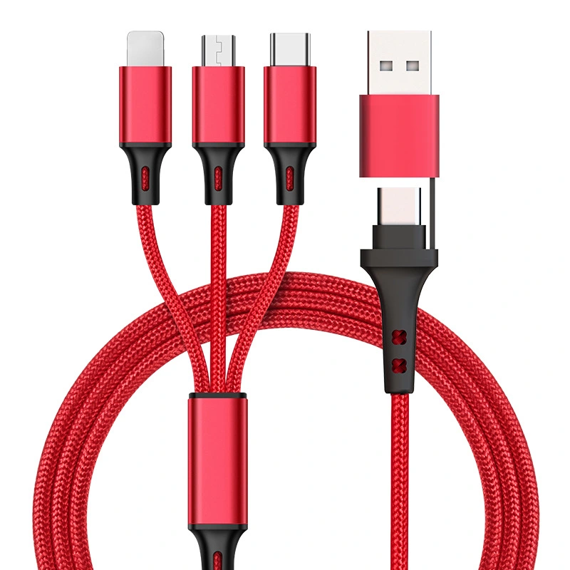 2023 new USB to type-c revolution three-in-one car multi-purpose charging cable