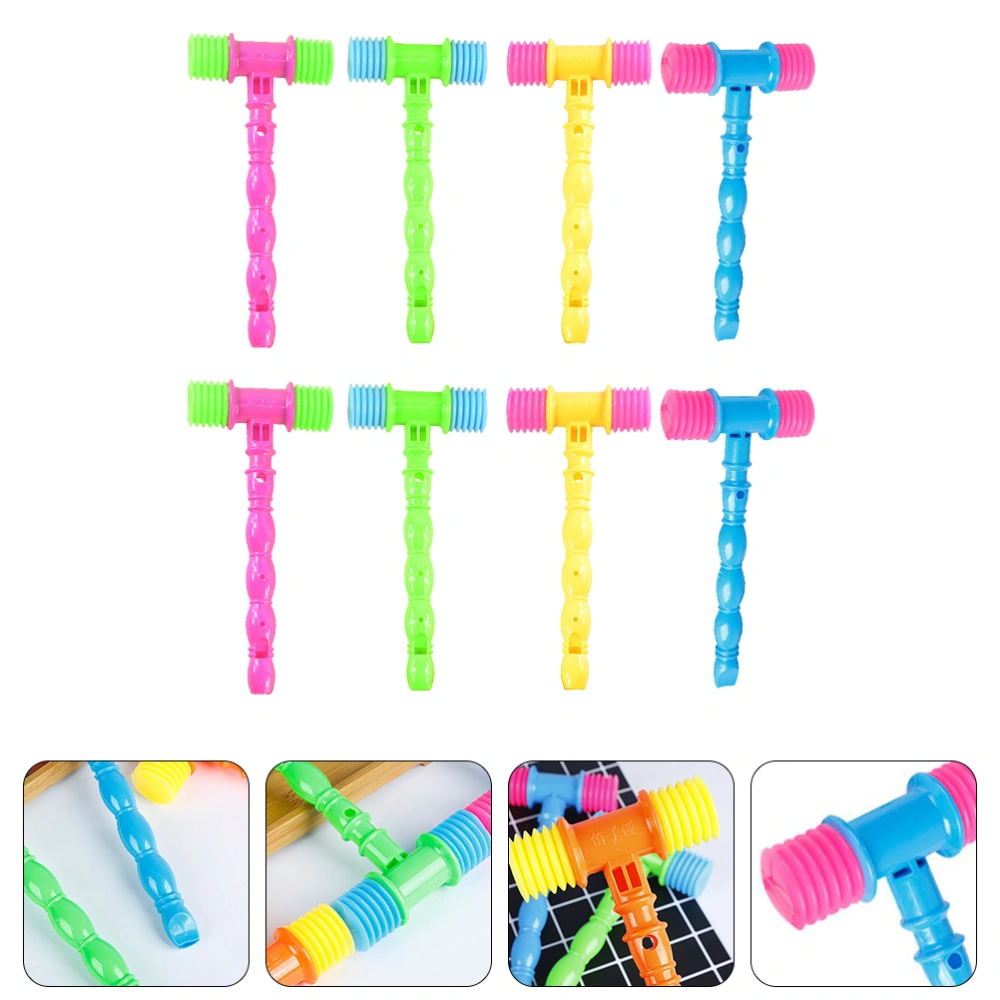 8pcs Sounding Plastic Hammers with Whistle Bb Hammer Sounding Toys Kids Plastic Hammers