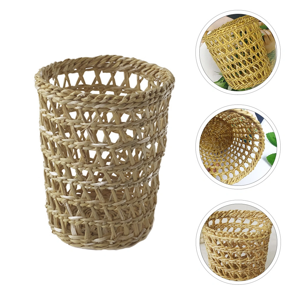 3pcs Straw Woven Cup Holders Heat Resistant Hand Woven Drink Glass Cup Holder