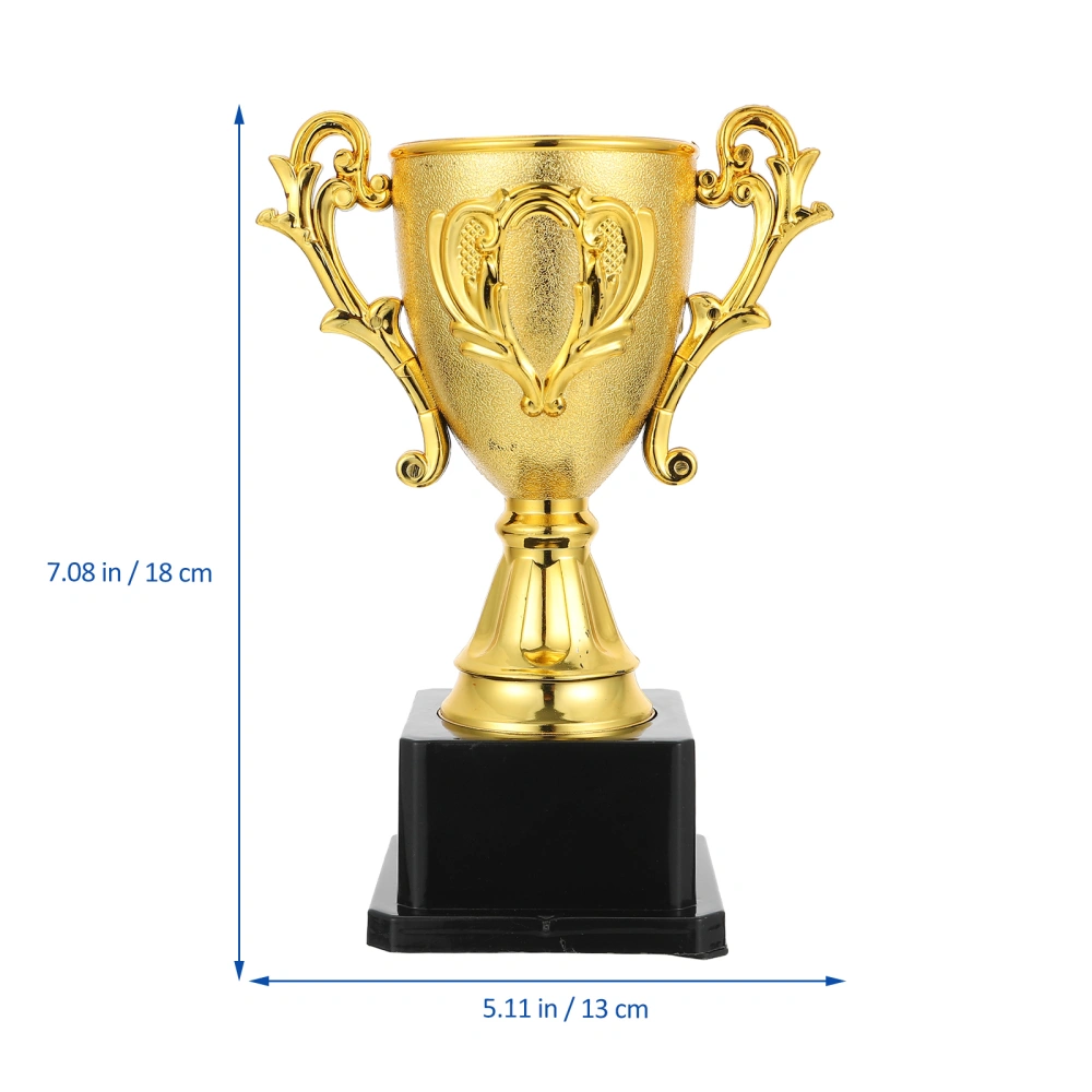 1PC 18cm Plastic Trophy Kids Sports Competitions Award Toy with Base for School Kindergarten