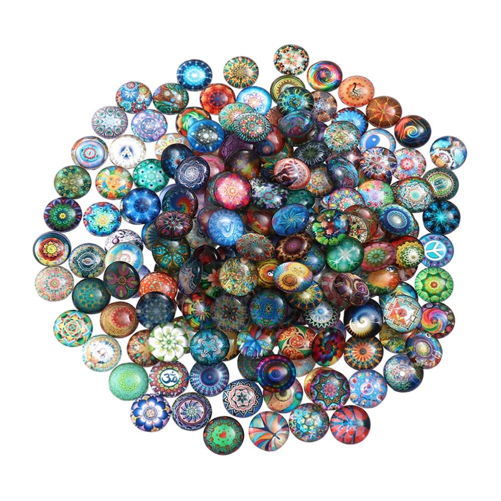 100pcs 10mm Mixed Round Mosaic Tiles for Crafts Glass Mosaic Supplies for Jewelry Making