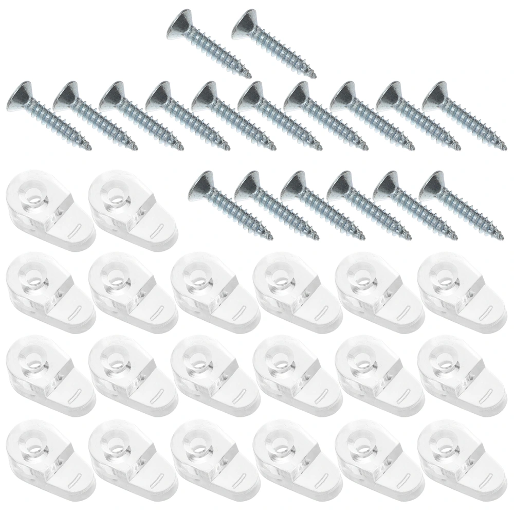 20Pcs Glass Door Clips Easily Installation Fixing Screws Cabinet Wardrobe Closet Handle Knob Hinge Clamps (302)