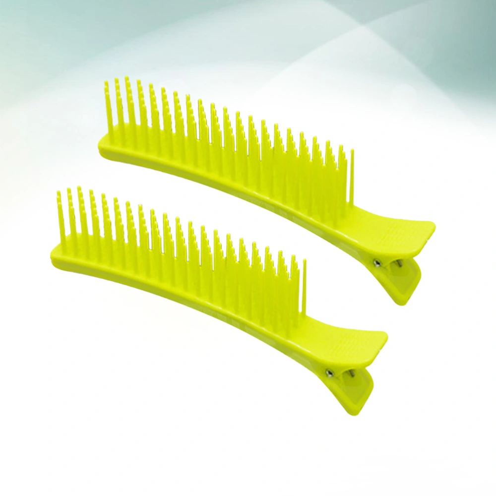 2pcs Multi Function Hairdressing Clips Salon Cutting Dying Styling Hair Clips Hair Layering Clip (Large Size Green)