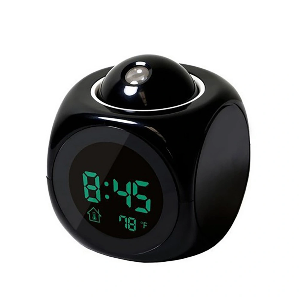 Multifunctional Projection Alarm Clock with LED Voice Talking Function Digital Alarm Clock 12 /24 Hour With Snooze Hourly Chime (Black)