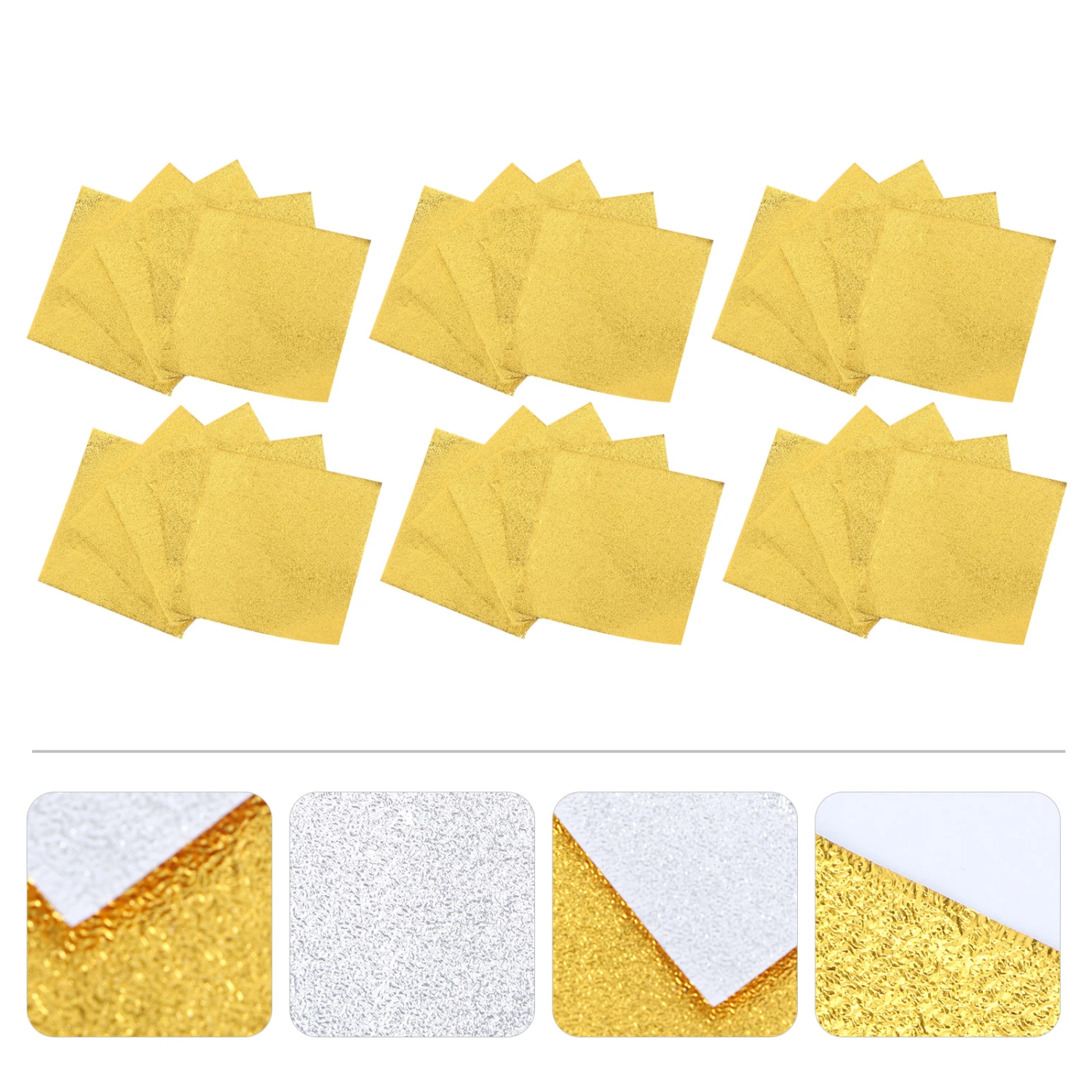 500pcs Aluminium Foil Paper Gold Foil Paper Wrapping Paper Gift Food Package Paper for Packaging Chocolate (8x8cm)