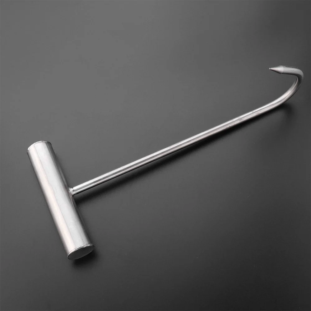 Stainless Steel Meat Hook Practical Pork Hook Roasted T-Hook Useful Chicken Hook Kitchen Tool for Home Shop (28cm)