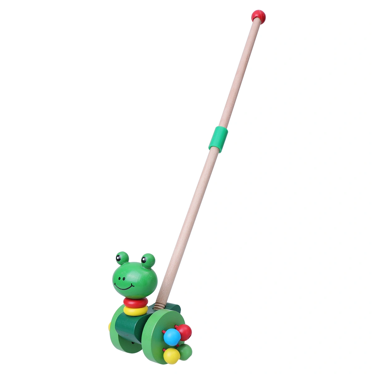Baby Pushing Cart Toys Cartoon Animal Carts Toy Baby Walker Wooden Carts Toys Push Rod Cart Toys (Frog)