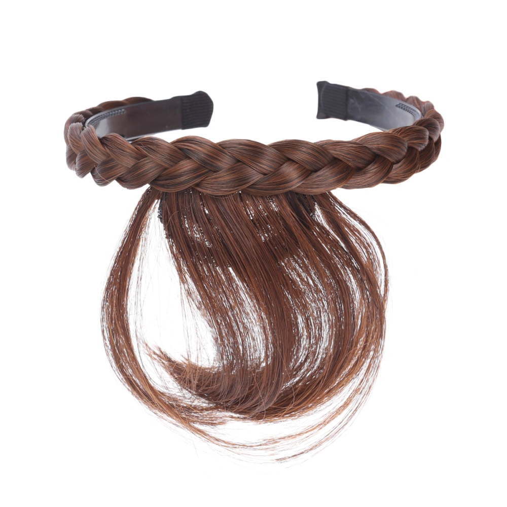 Fashion Synthetic Wigs Headband Front Hair Bangs Fringe Hair Extensions for Women Girls(Light Brown)