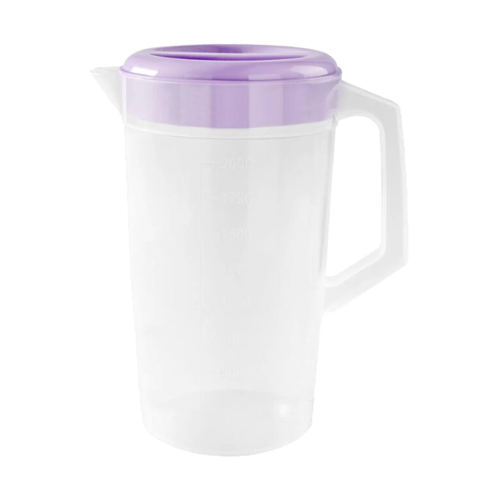 Large Capacity Beverage Storage Container Heat Resistant Cold Water Jug Plastic Juice Pitcher Household Teapot Kettle with Lid (Violet)