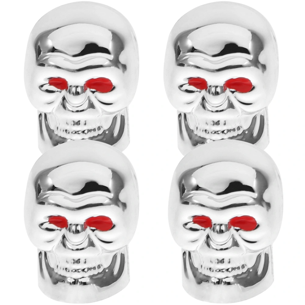 4pcs Fashion Skull Tyre Air Stem Caps Dust Cover for Bike Car Truck