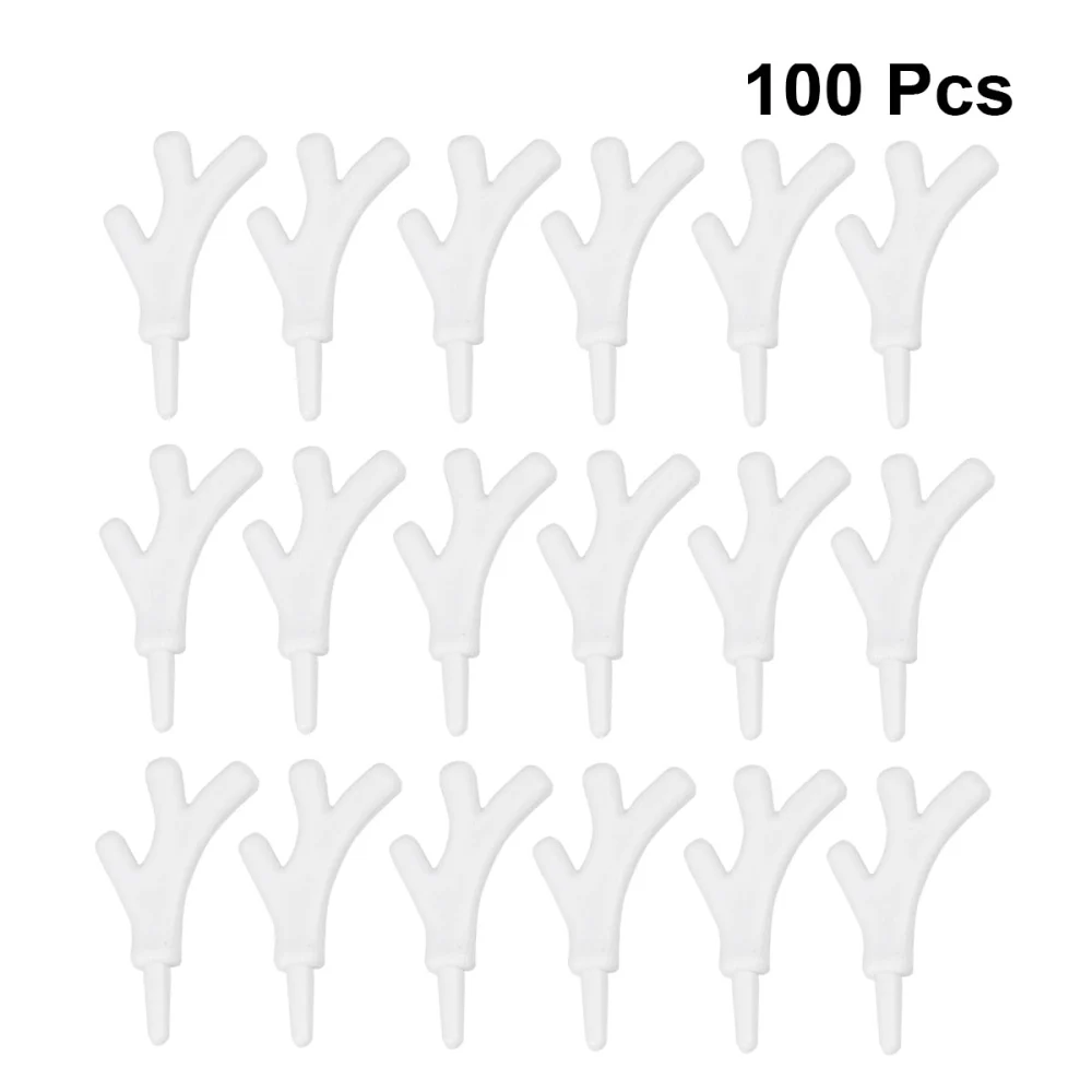 100PCS Plastic Snowman Hand White Coffee Branch Antlers Craft Christmas Accessories Christmas DIY Accessories Decor (White)