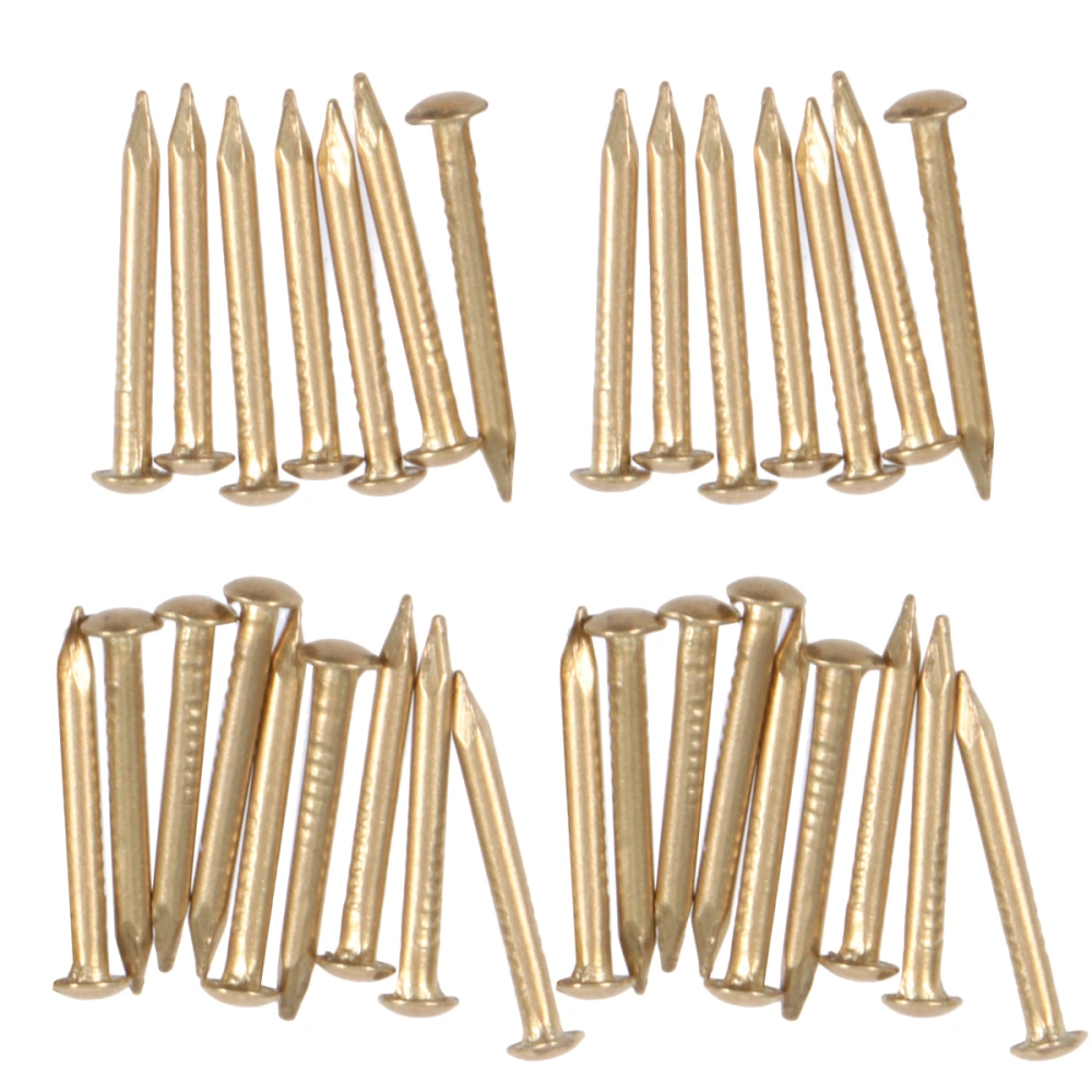 100pcs 18mm Brass Nail Round Head Nails for Furniture DIY Small Hinges Decorative Boxes (Brass)