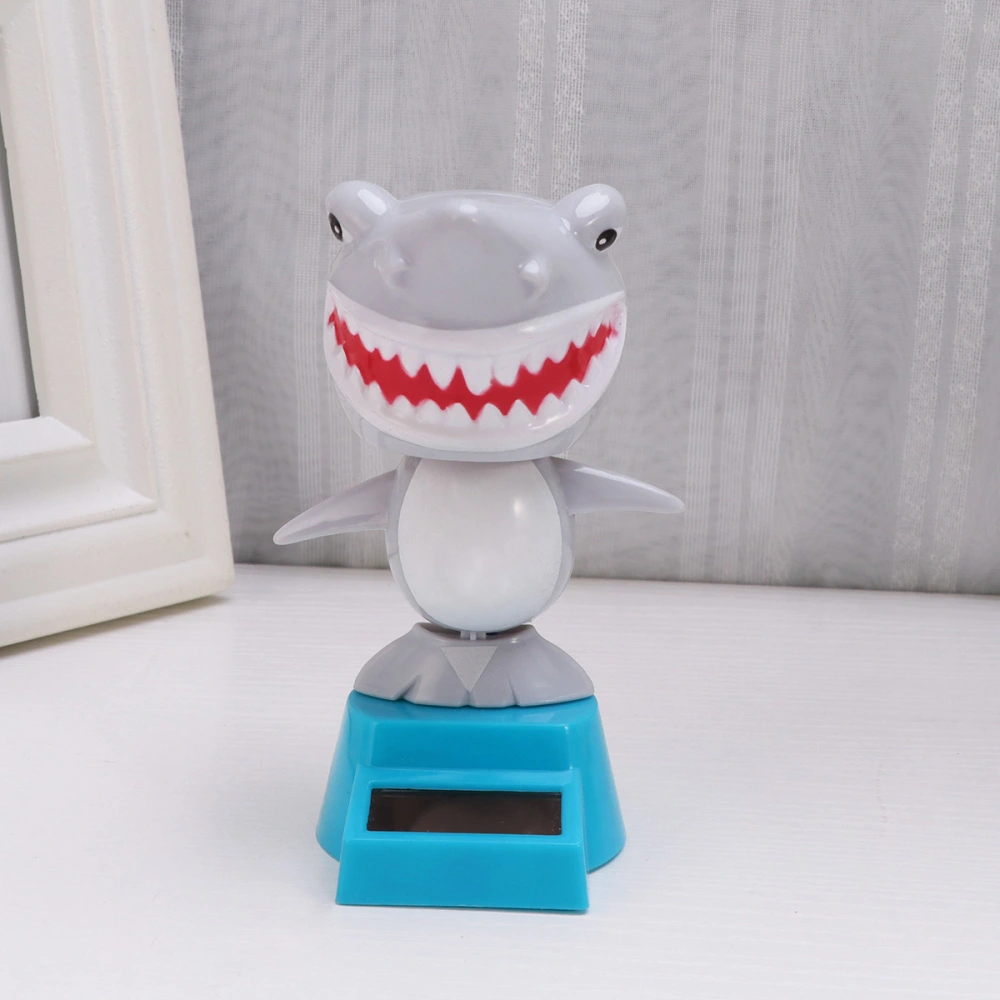 Car Decoration Solar Shark Swing Doll Cartoon Desktop Ornament for Car Home Store Office (Grey)