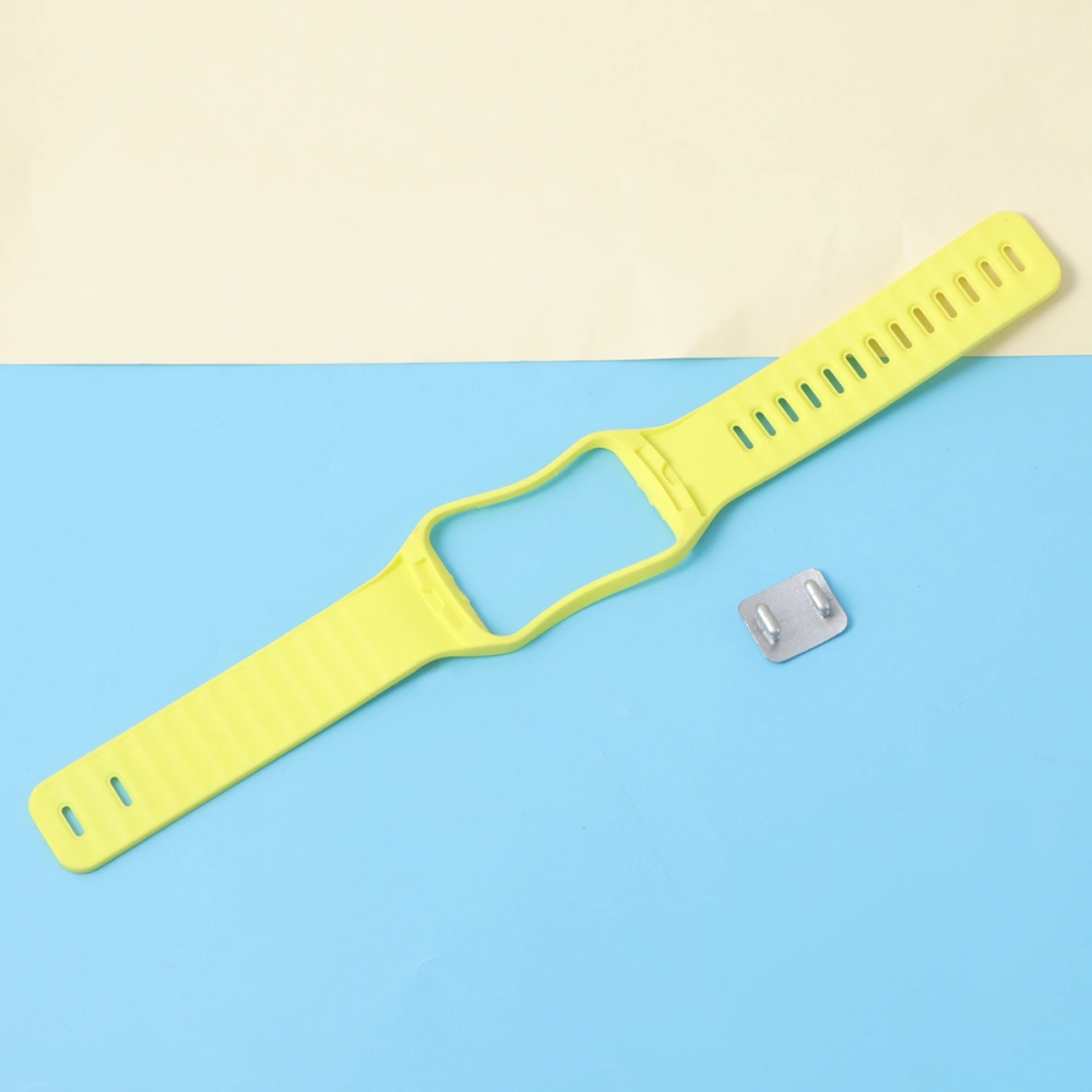 Simple PET Watch Band Solid Color Bracelet Replacement Wristband Smartwatch Strap Compatible for Gear S R750 (Yellow)