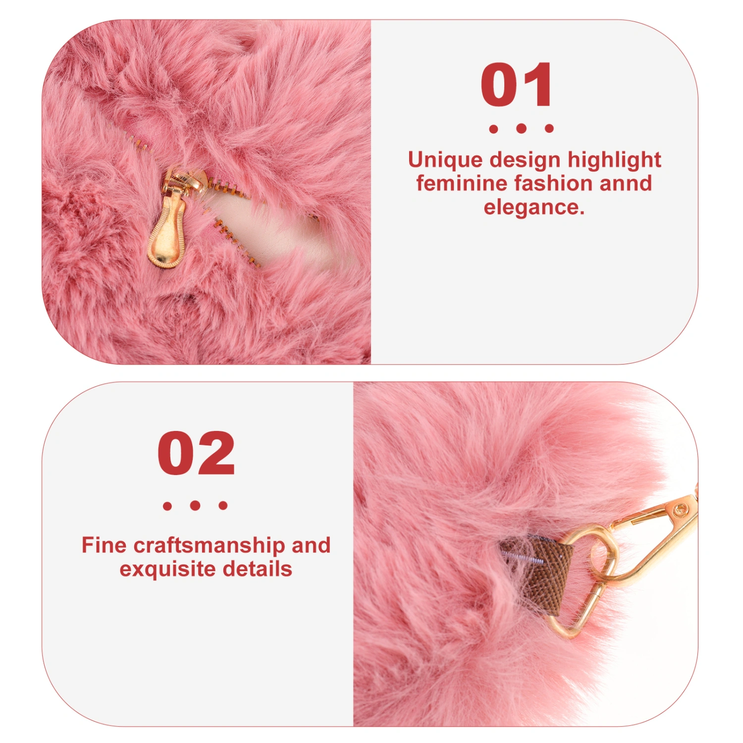 1PC Crossbody Bag with Chain Plush Peach Heart Shape Bag Chain Messenger Bag Stylish Women Shoulder Bag Portable Women Shoulder Bag for Women Lady Use Rubber Red
