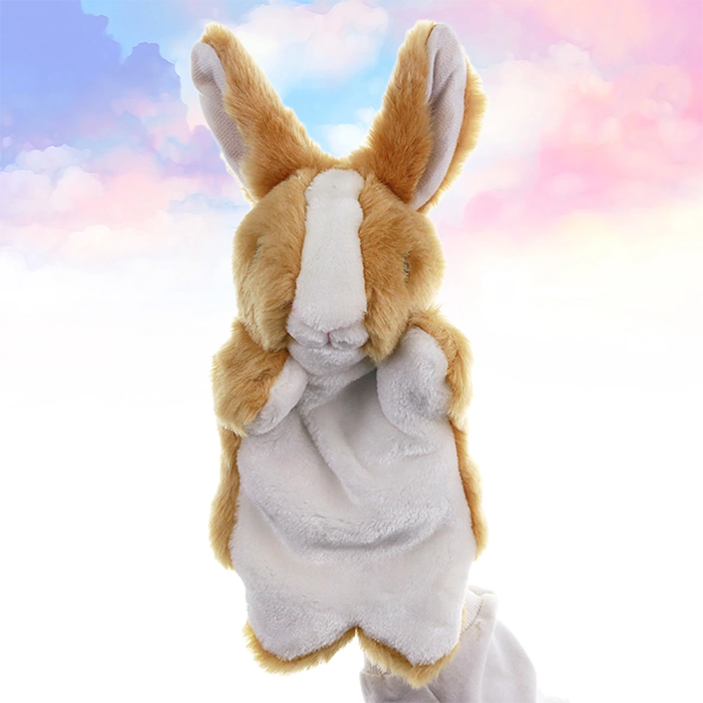 1PC Rabbit Toy Plush Hand Puppet Story Telling Prop Role Play Accessory Party Favor for Parent Child Brown