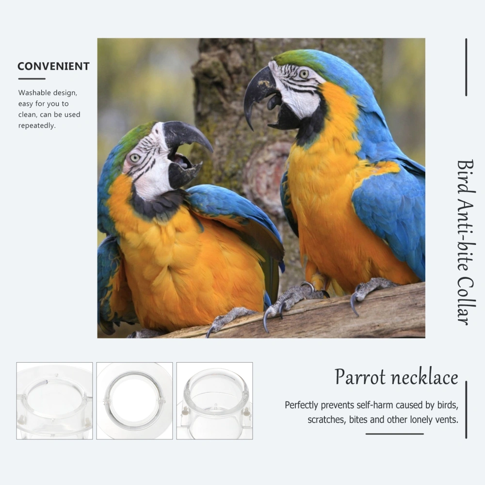 Bird Anti-bite Collar for Severe Parrot Feather Plucking Neckband Restricts Neck Movement for Macaw Cockatoo (Size M)