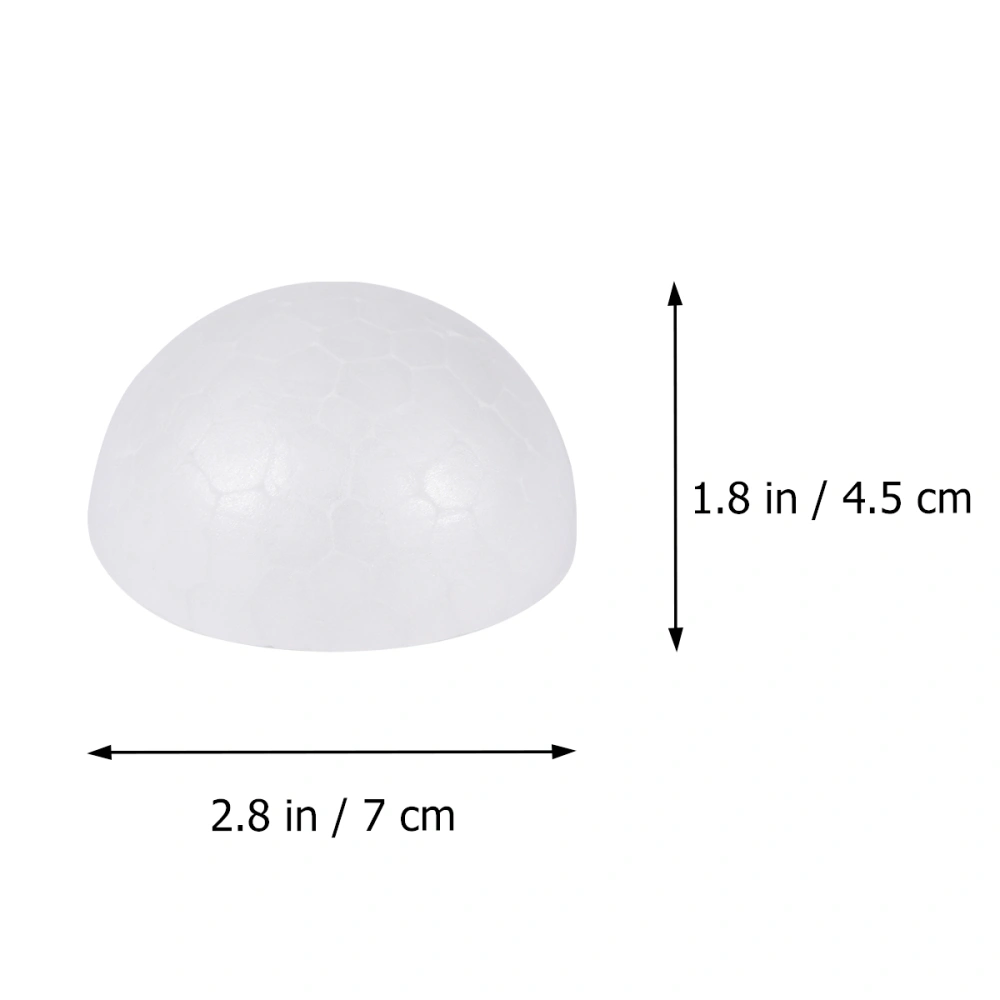 50 Pcs 7CM Half Ball Children Flower Arrangement Accessories DIY Craft Material Christmas Ornament Painting Layout Props Gifts Supplies (White)