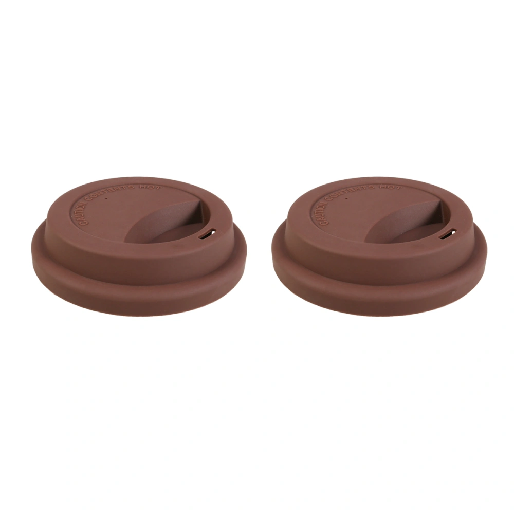 4pcs Silicone Coffee Mug Lids Reusable Travel Cup Covers Dustproof Coffee Cup Lid (Coffee)