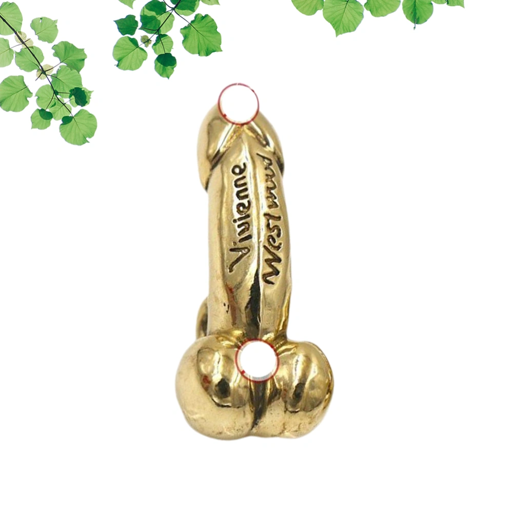 Creative Trick Penis Pendant Funny Handmade Brass Connector DIY Craft Pendant Fashion Creative Pendant Charm for Keychain Crafts (Penis)