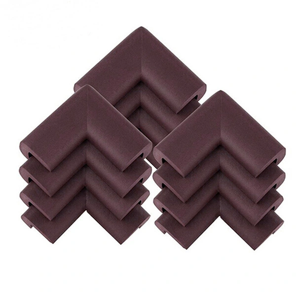 12pcs Baby Safety Thickened NBR Corner Cushions Desk Table Protector Cover Guard (Brown)