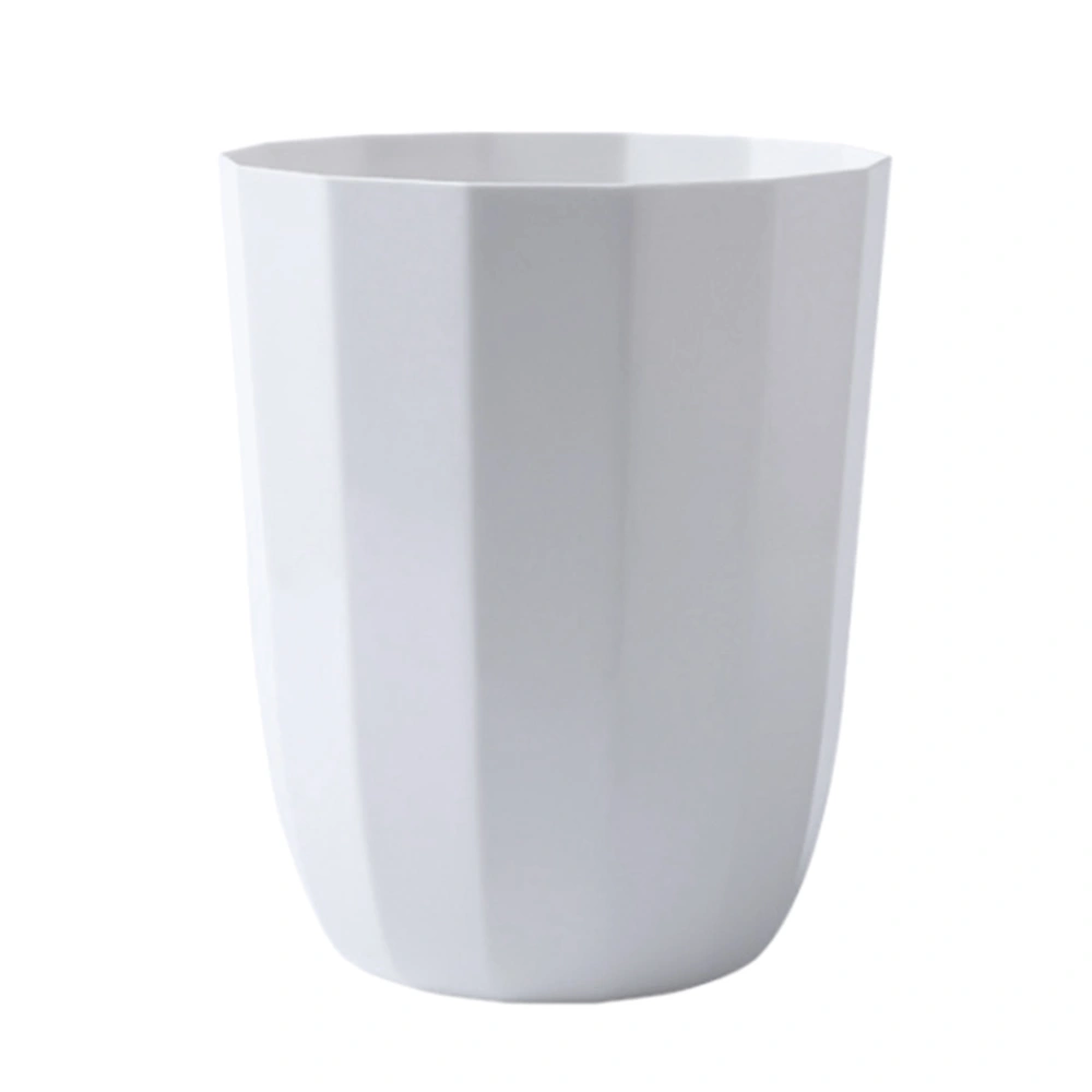 1pc Household Trash Can Open Trash Basket Plastic Basket for Bathroom Bedroom Kitchen (White)