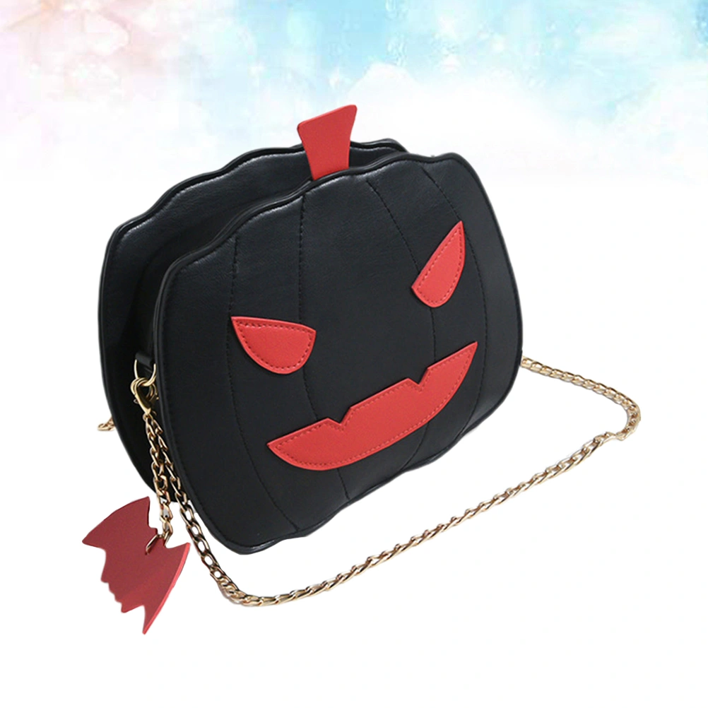 Halloween Casual Crossbody Bag Pumpkin Crossbody Bag Little Devil Shoulder Bag Messenger Bag Handbag for Student Girls Ladies (Black)