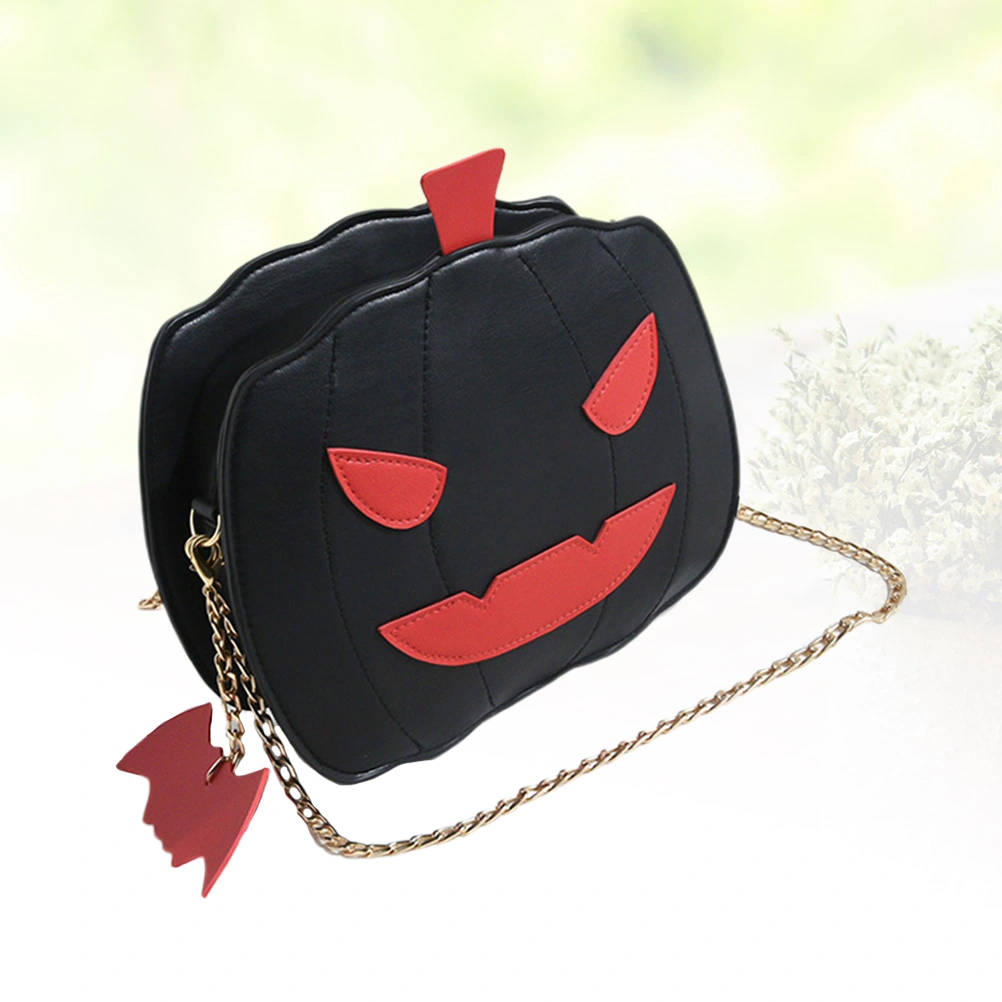 Halloween Casual Crossbody Bag Pumpkin Crossbody Bag Little Devil Shoulder Bag Messenger Bag Handbag for Student Girls Ladies (Black)
