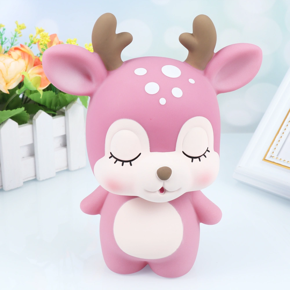 Creative Deer Piggy Bank Cartoon Coin Bank Money Holder Saving Pot (Pink)