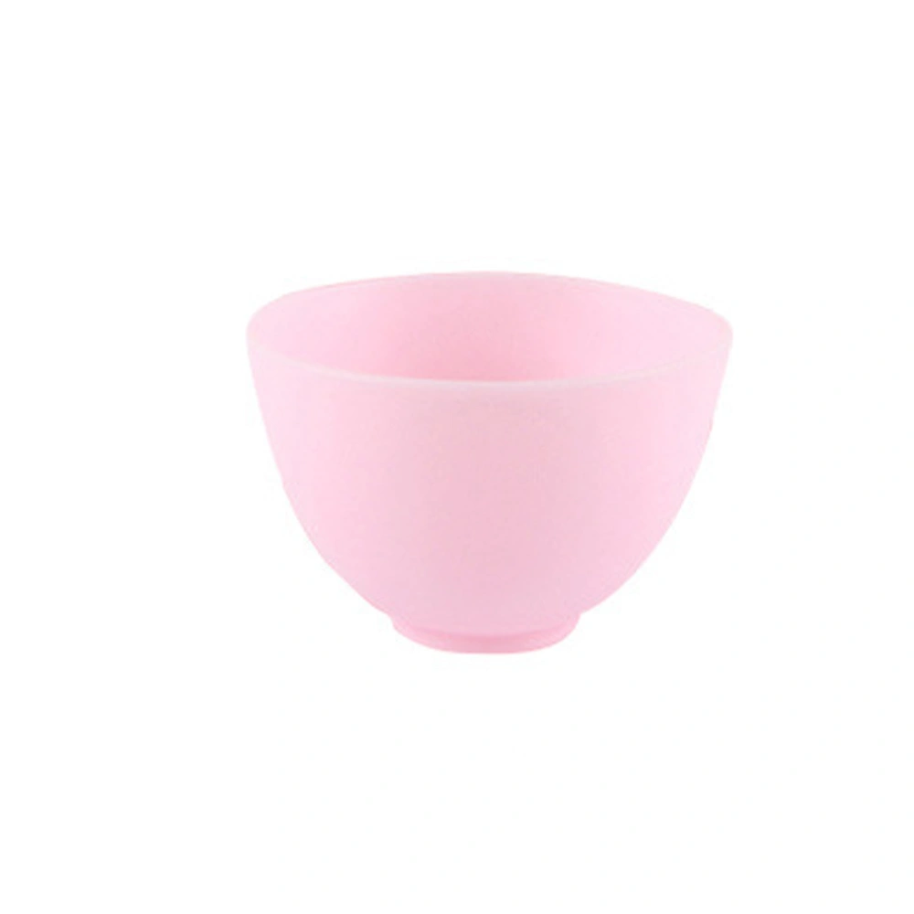 12.5X8CM Home Use Odorless Anti-drop Silicone Bowl Facial Mask Mixing Bowl Prep Measuring Bowl (L, Pink)