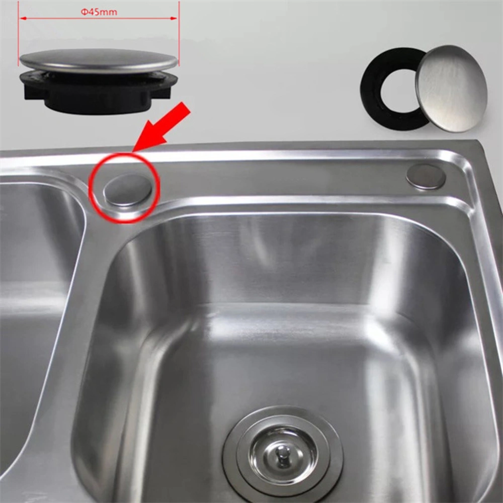 4pcs Stainless Steel Kitchen Sink Tap Hole Cover Short Nut Kitchen Faucet Hole Cover Soap Dispenser Cover (Installing Hole for 31-40mm)