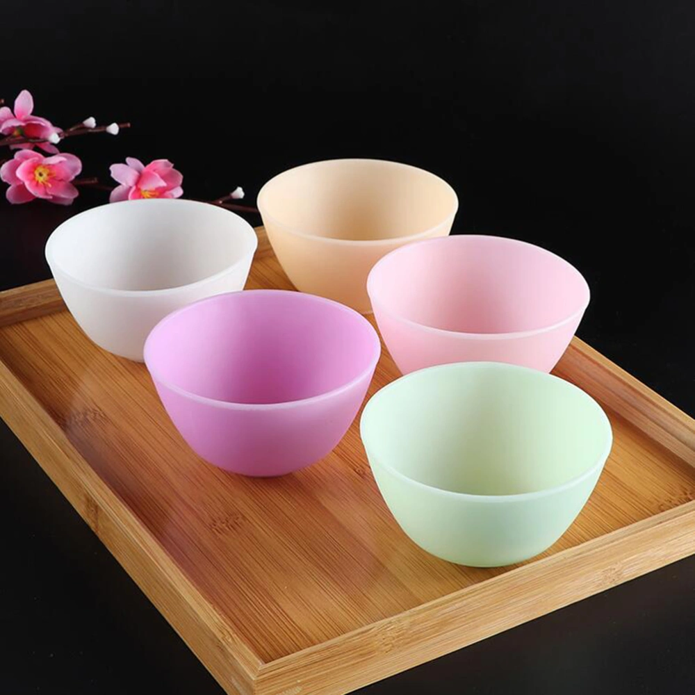 12.5X8CM Home Use Odorless Anti-drop Silicone Bowl Facial Mask Mixing Bowl Prep Measuring Bowl (L, Green)