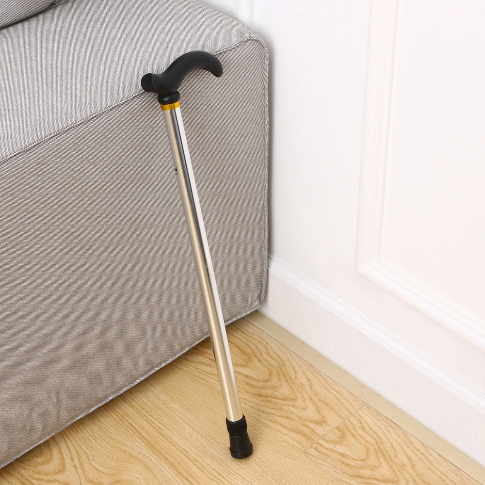 Aluminum Alloy Retractable Walking Stick 2 Section Telescopic Adjustable Height Cane Anti-skid Walking Stick for Old People (Silver)