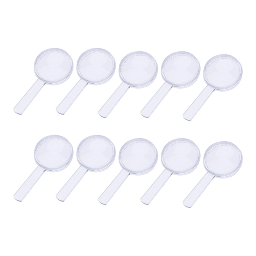 10pcs 5X Plastic Magnifying Glasses Handheld Mini Magnifying Glass Portable Small Magnifiers for Kids